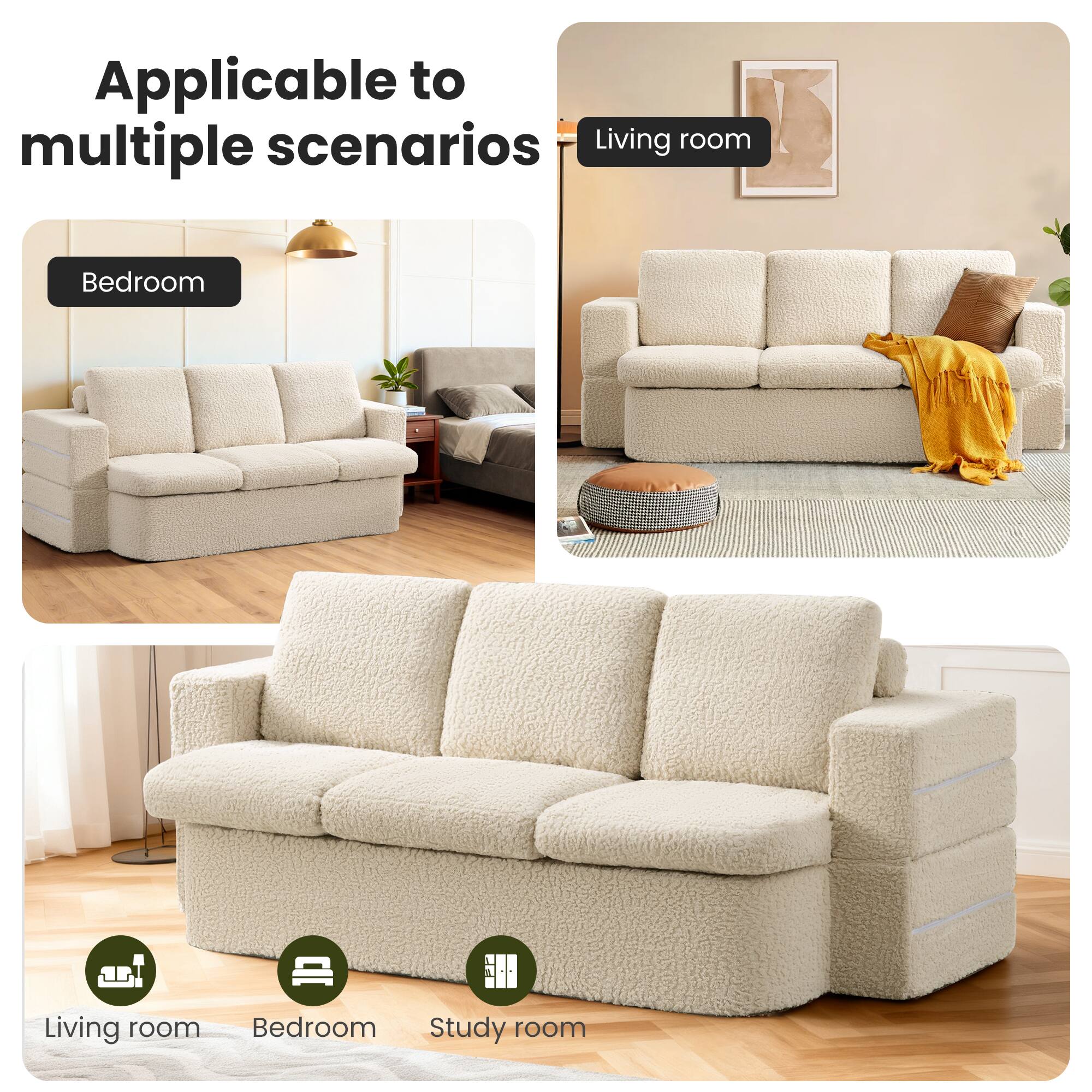 Applicable to multiple scenarios

- Bedroom
- Living room
- Study room