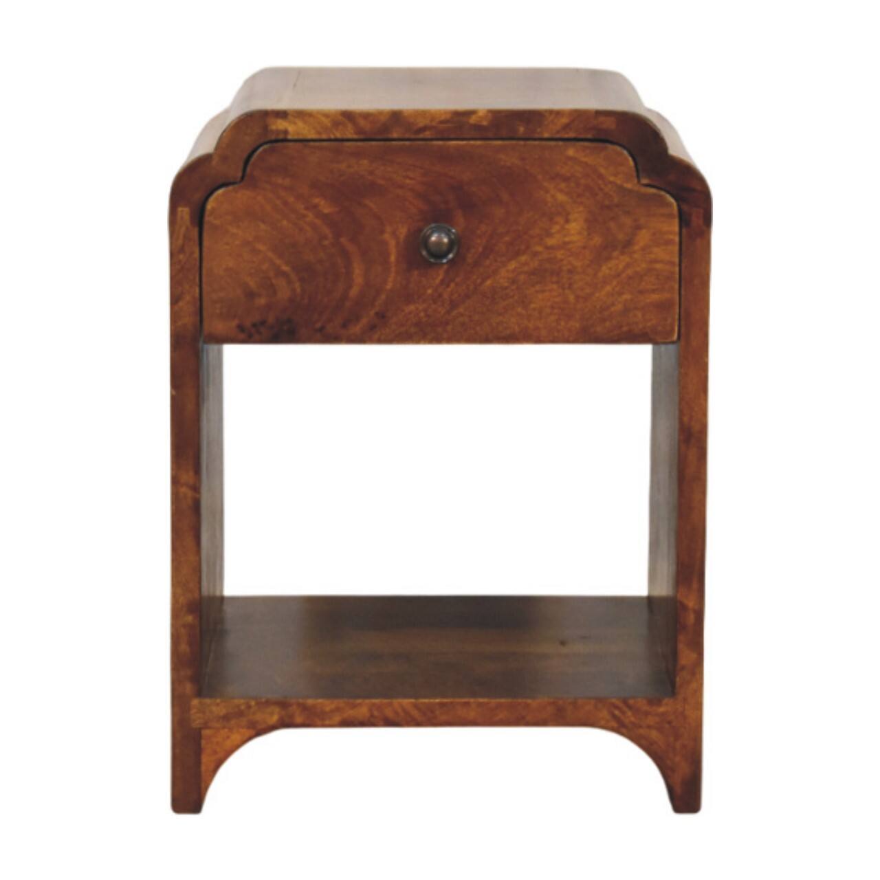 Front. Artisan Furniture - Artisan Furniture Solid Wood Newton Mini Chestnut Nightstand with a Drawer and Open shelf - Chestnut.