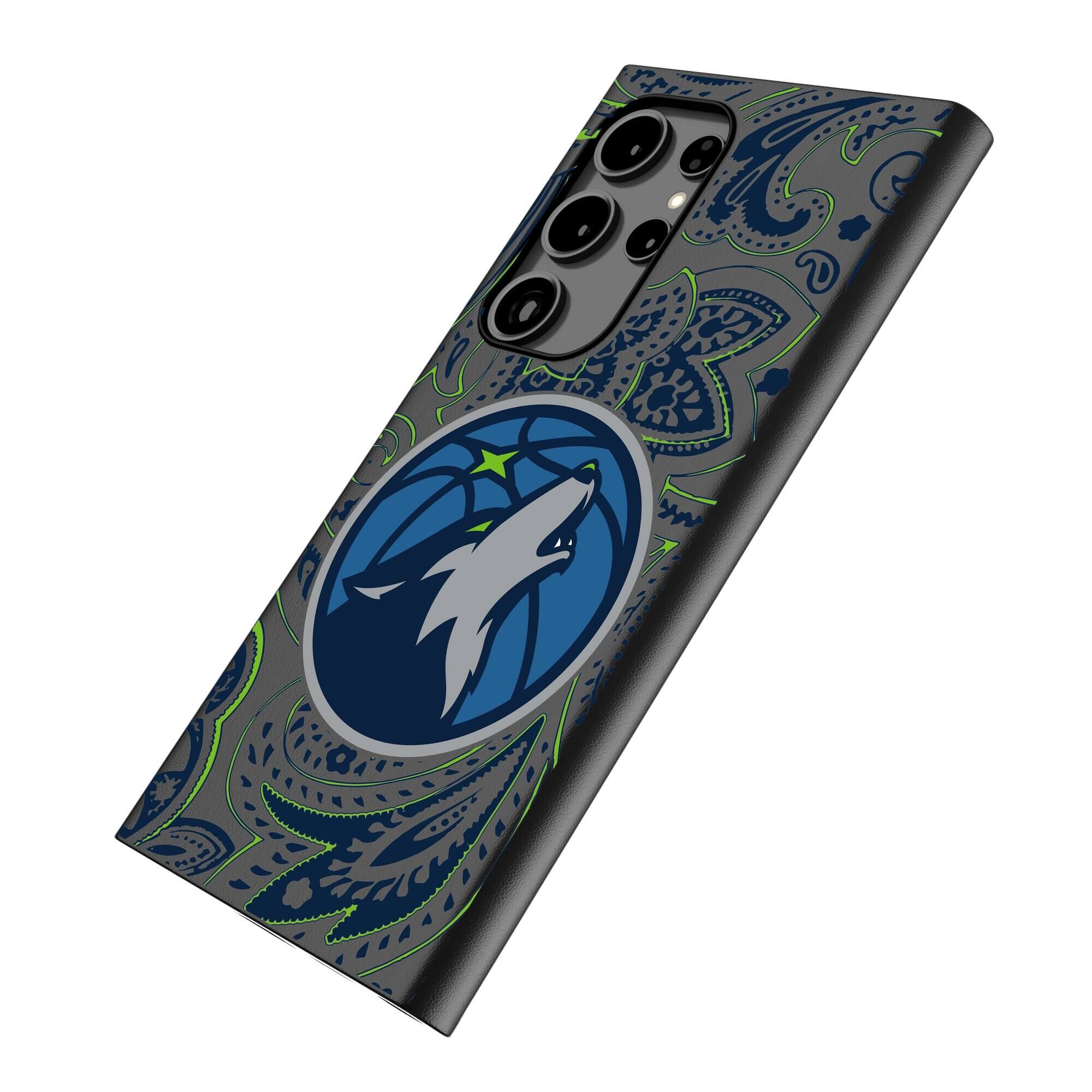 Alt View 1. Keyscaper - Minnesota Timberwolves Paisley Galaxy Magnetic Bump Case - S25 - Black.