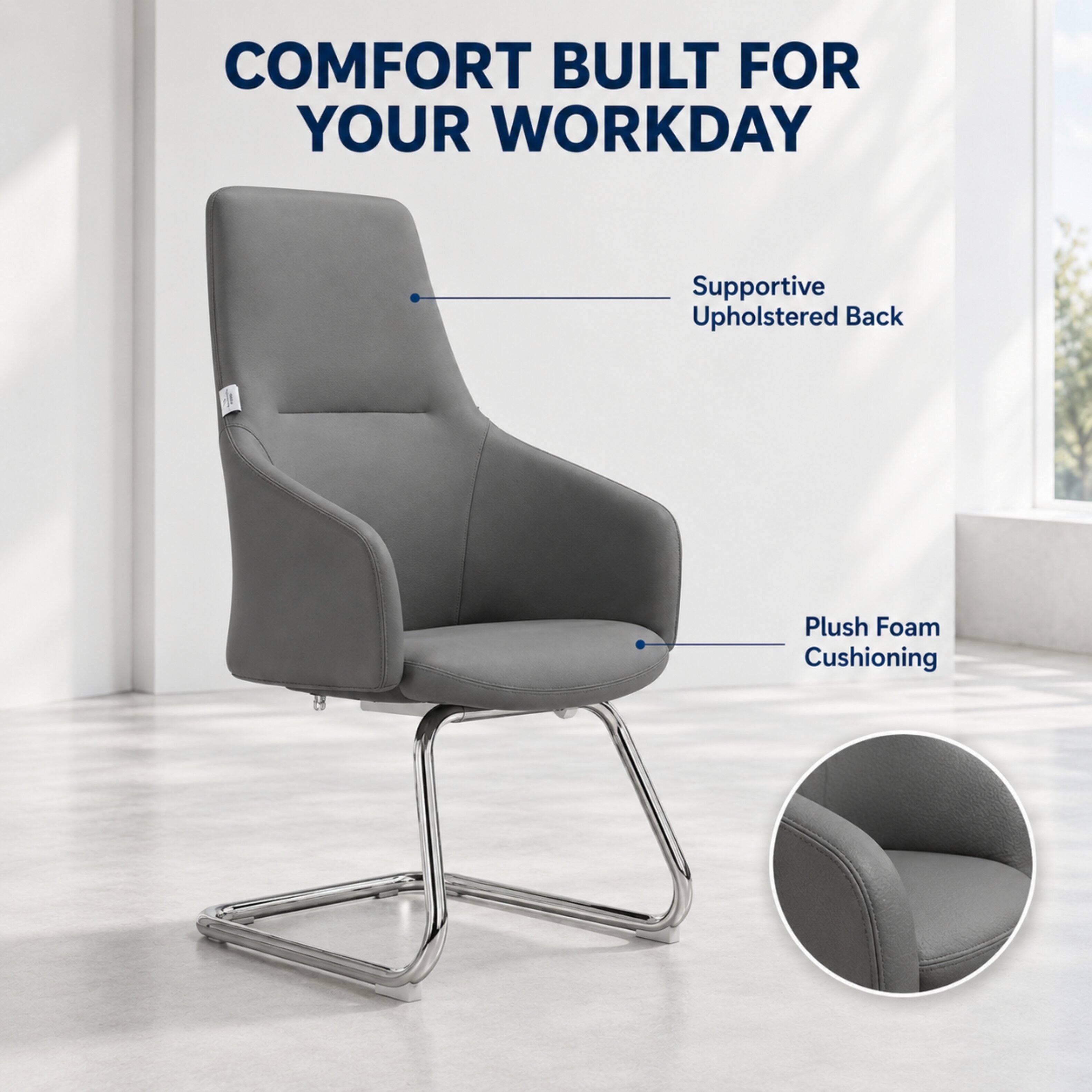 COMFORT BUILT FOR YOUR WORKDAY

Supportive Upholstered Back

Plush Foam Cushioning
