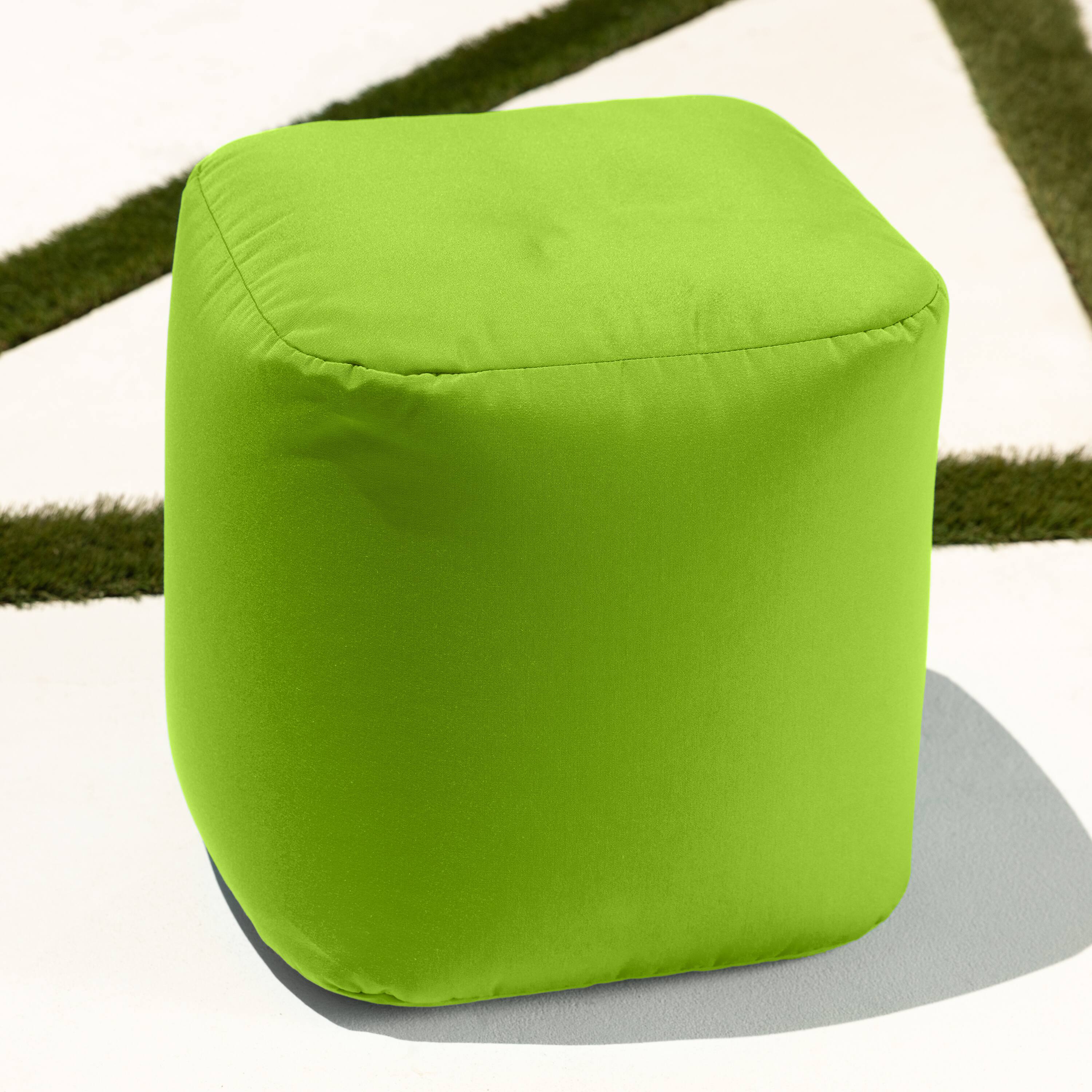 Back. Jaxx - Jaxx Luckie Outdoor Patio Bean Bag Ottoman, Lime - Lime.