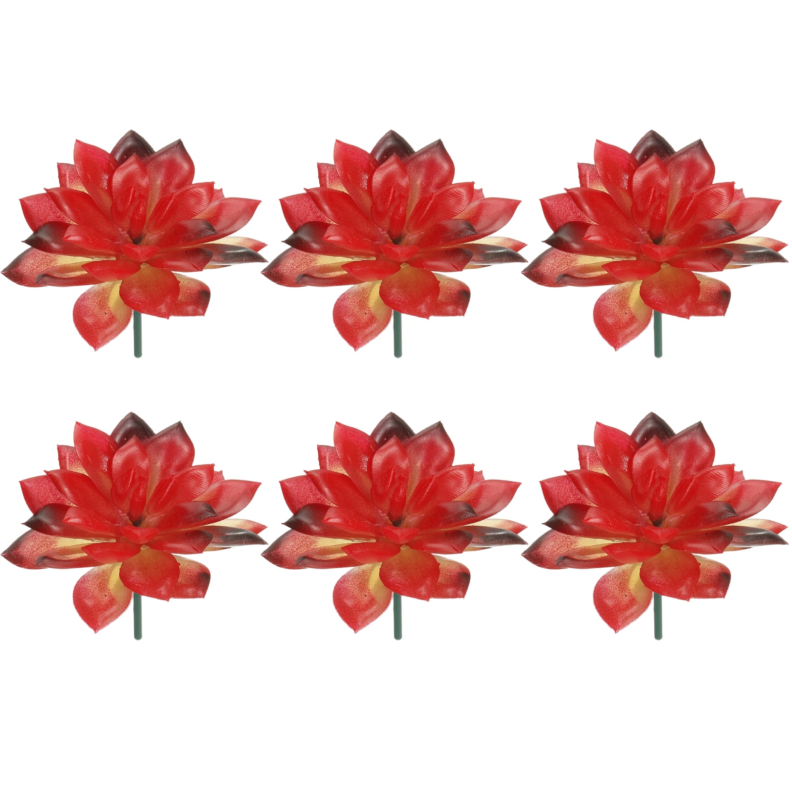 Unique Bargains - Artificial Succulent Plants 6pcs Small Realistic Fake Succulents Colorful Faux Lotus Flowers for Home Office Decoration - Bright Red price history on PriceWatchPro