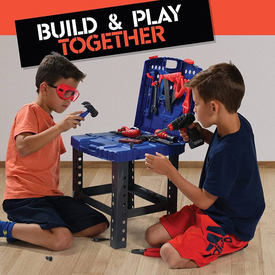 Play22 76 Pcs Kids Tool Bench Set, Foldable Toddler Tool Set with ...