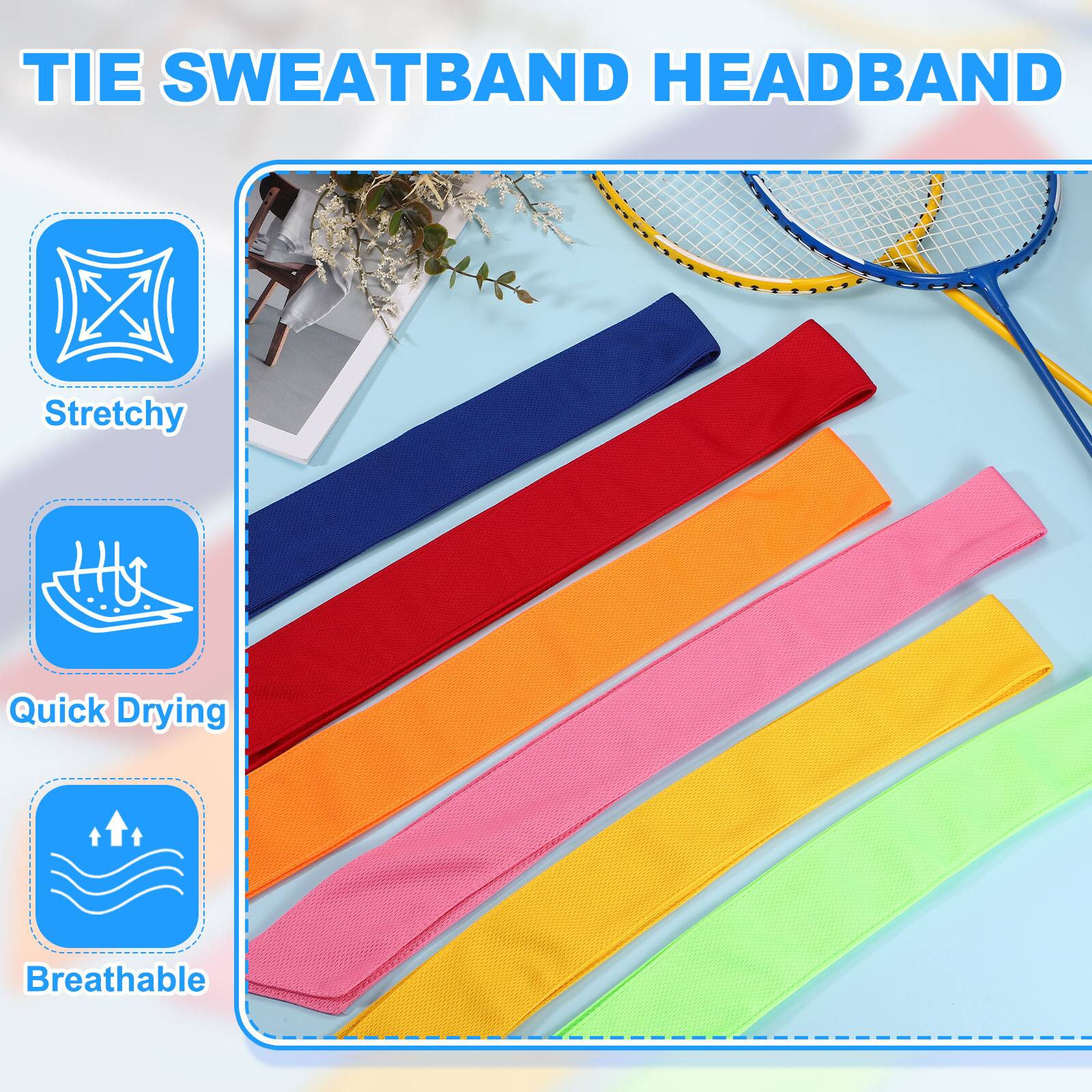 TIE SWEATBAND HEADBAND

- Stretchy
- Quick Drying
- Breathable