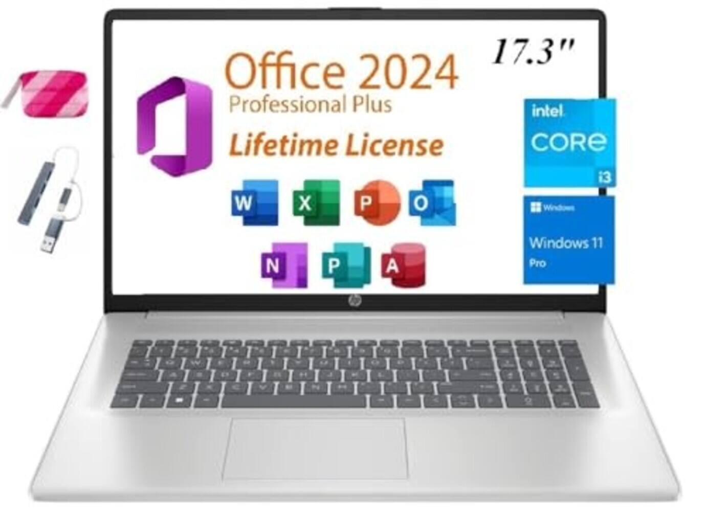 17.3" Office 2024 Professional Plus intel Lifetime License CORE i3 W x P o Windows 11 Pro