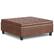 Front. Simpli Home - Harrison Large Square Coffee Table Storage Ottoman - Distressed Saddle Brown.