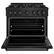 Alt View 1. ZLINE - 36" Classic Gas Range w/ Convection Oven in Black Stainless & 6 Brass Burners (CGRB-BR-36) - Black Stainless Steel.