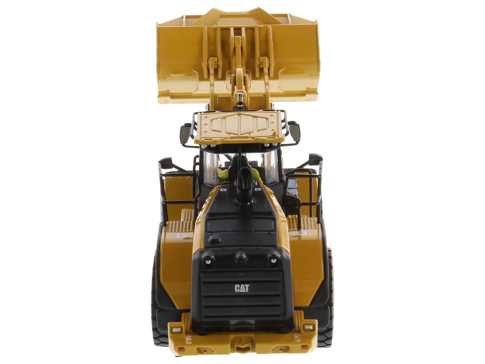 Alt View 6. Diecast Masters - CAT Caterpillar 972 XE Wheel Loader Yellow with Operator "High Line Series" 1/50 Diecast Model by Diecast Masters.