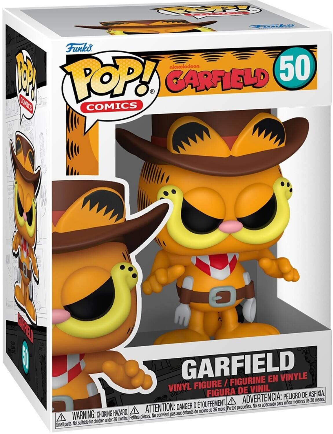 **Funko POP! COMICS**

**GARFIELD**  
**50**

**VINYL FIGURE / FIGURINE EN VINYLE / FIGURA DE VINIL**

**WARNING: CHOKING HAZARD.**  
Small parts. Not suitable for children under 36 months.

**ATTENTION: DANGER D'ÉTOUFFEMENT.**  
Petites pièces. Ne convient pas aux enfants de moins de 36 mois.

**ADVERTENCIA: PEIGRO DE ASFIXIA.**  
Partes pequeñas. No es adecuado para niños menores de 36 meses.