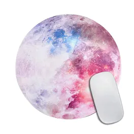 Stock Preferred - Space Gaming Round Mouse Pad Rainbow Moon Pattern - Multi
