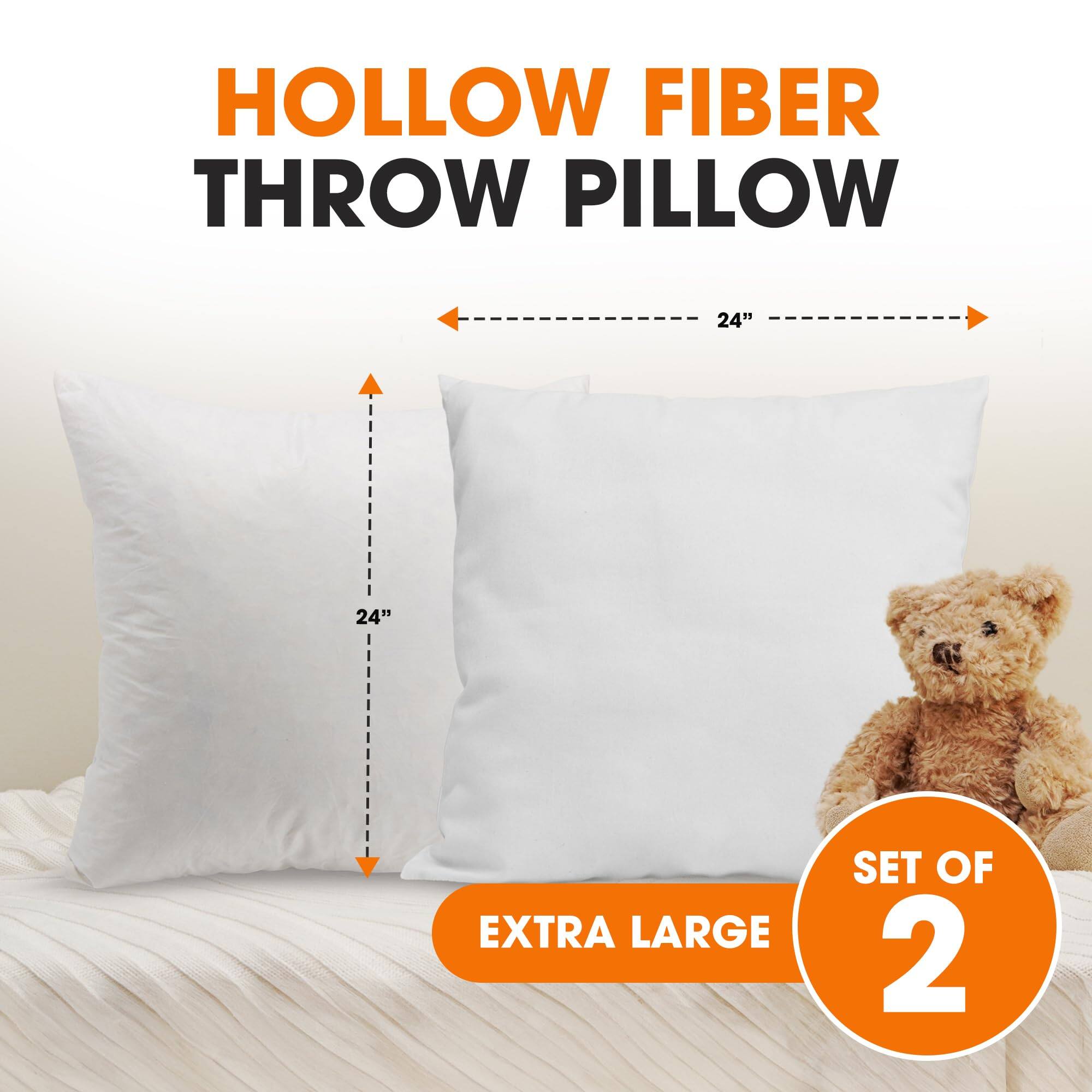 HOLLOW FIBER THROW PILLOW  
24" x 24"  
EXTRA LARGE  
SET OF 2