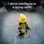 1 driver minifigure in a racing outfit.