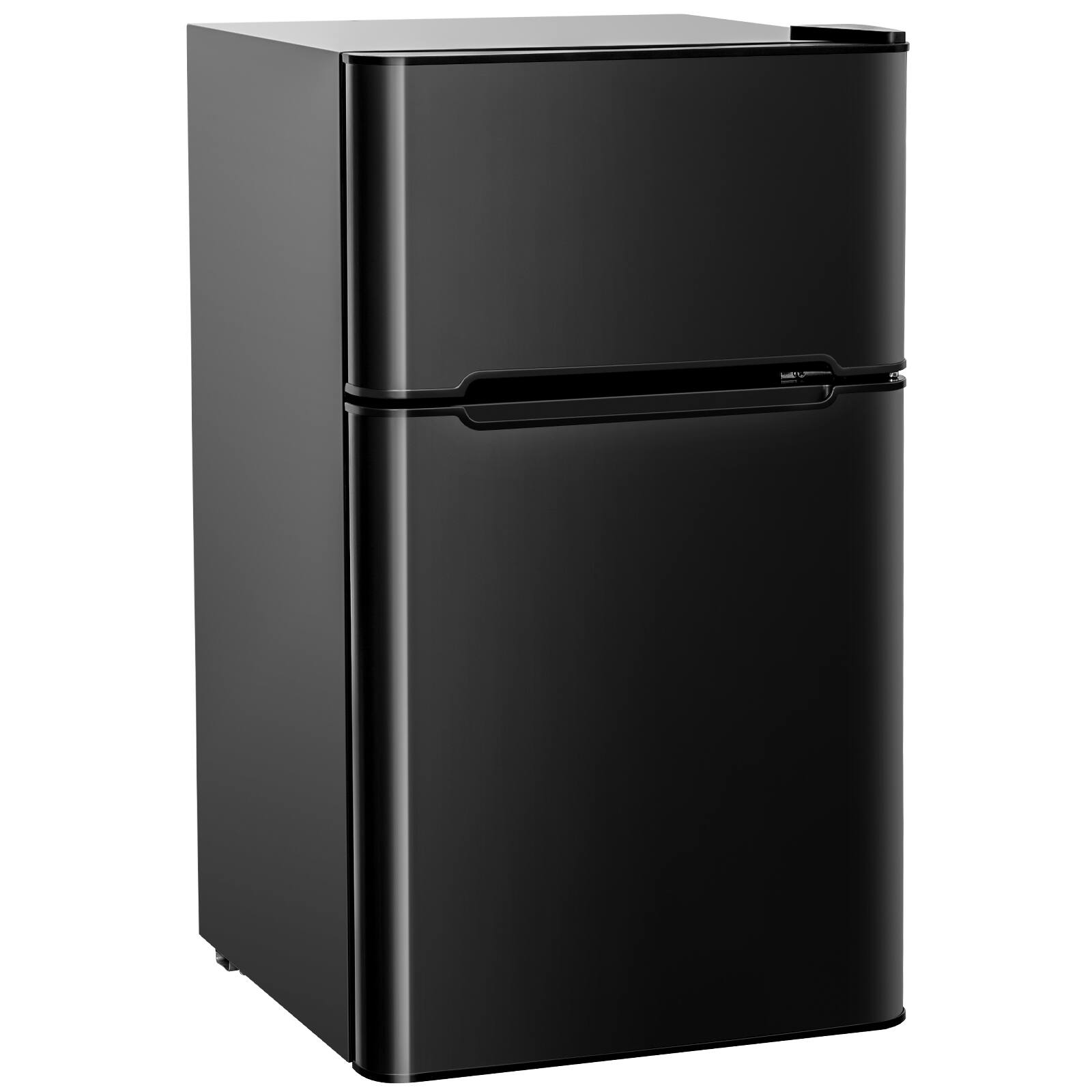 Front. Ecooso - 3.2 Cu. Ft. Retro Mini Fridge with Freezer, Reversible Door, Space-Saving Compact Refrigerator for Small Rooms - Black.