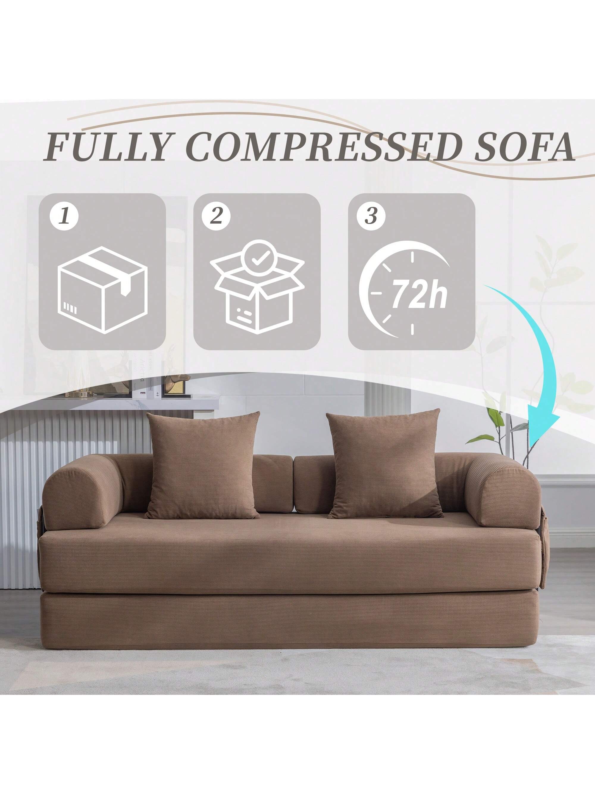 FULLY COMPRESSED SOFA

1. 
2. 
3. 72h