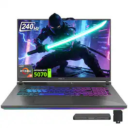 ASUS - ROG Strix G18 18" 2.5K Gaming Laptop,Ryzen 9 7940HX,16GB RAM,1TB SSD+1TB Dock Set,GeForce RTX 5070,Win 11 - Gray