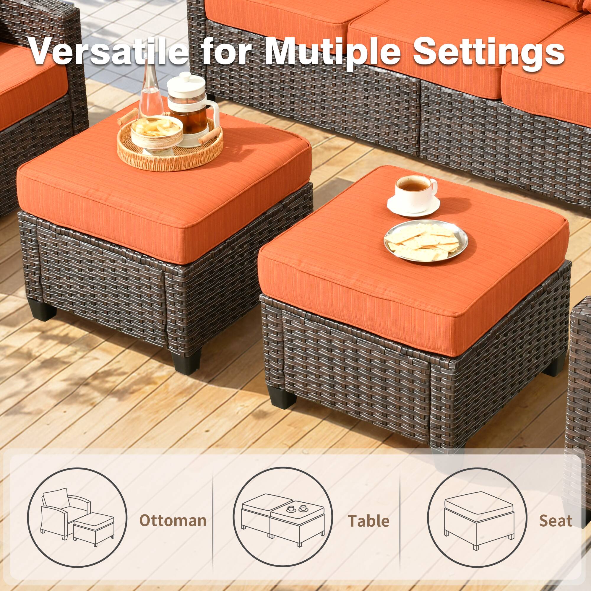 Versatile for Multiple Settings Ottoman Table Seat