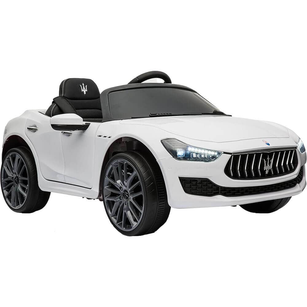 Front. Best Ride On Cars - Best Ride On Cars MASGIB12VWHT Maserati Ghibli 12V Battery Powered Ride On Toy - White - Black.