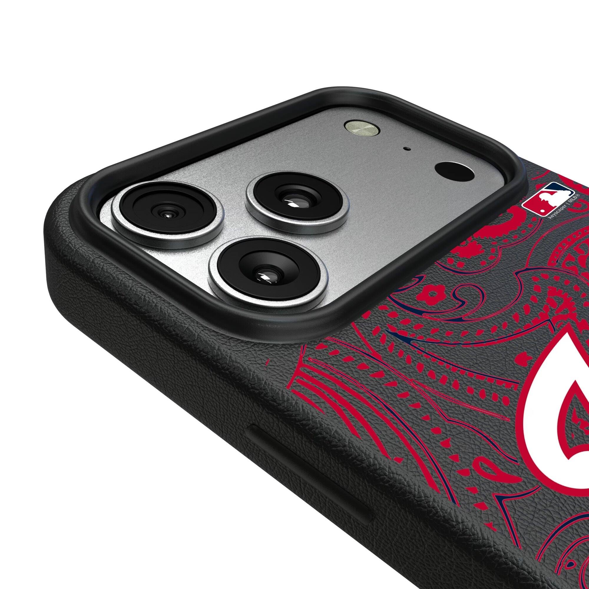 Alt View 2. Keyscaper - Washington Nationals Paisley iPhone Magnetic Bump Case - 16 Pro - Black.