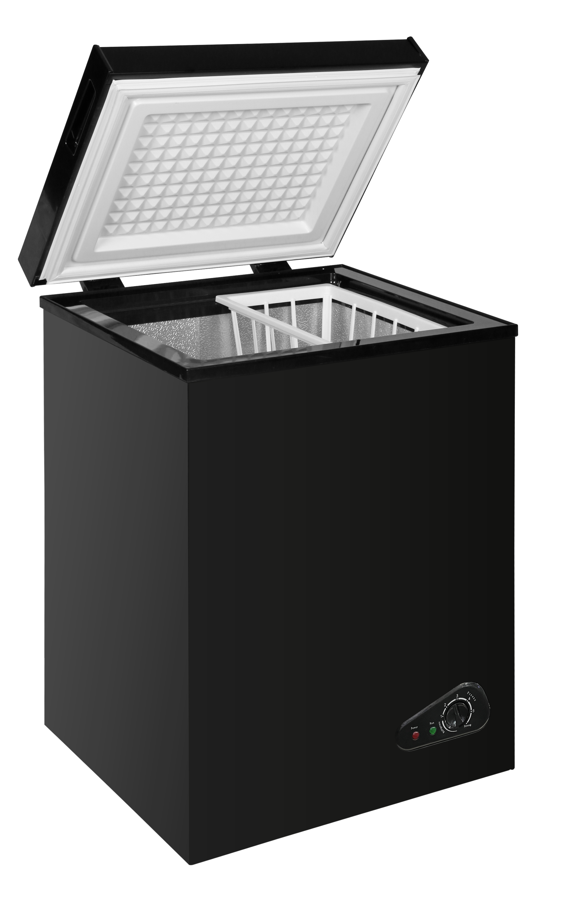 Loheer - 3.5 Cu. Ft. Compact Chest Freezer with Adjustable Temperature and 2 Removable Baskets - Black