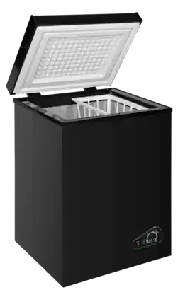 Front. Loheer - 3.5 Cu. Ft. Compact Chest Freezer with Adjustable Temperature and 2 Removable Baskets - BLACK.