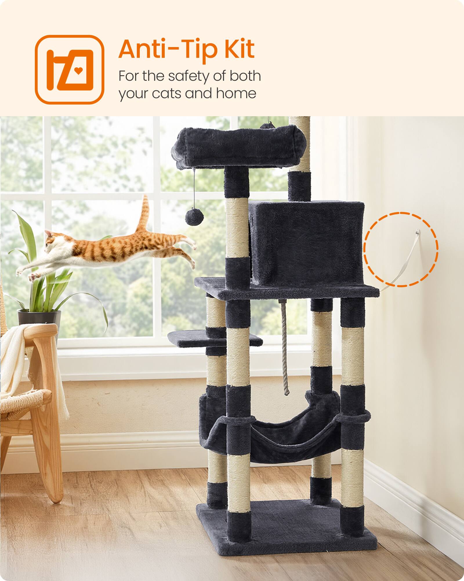 Anti-Tip Kit  
For the safety of both your cats and home