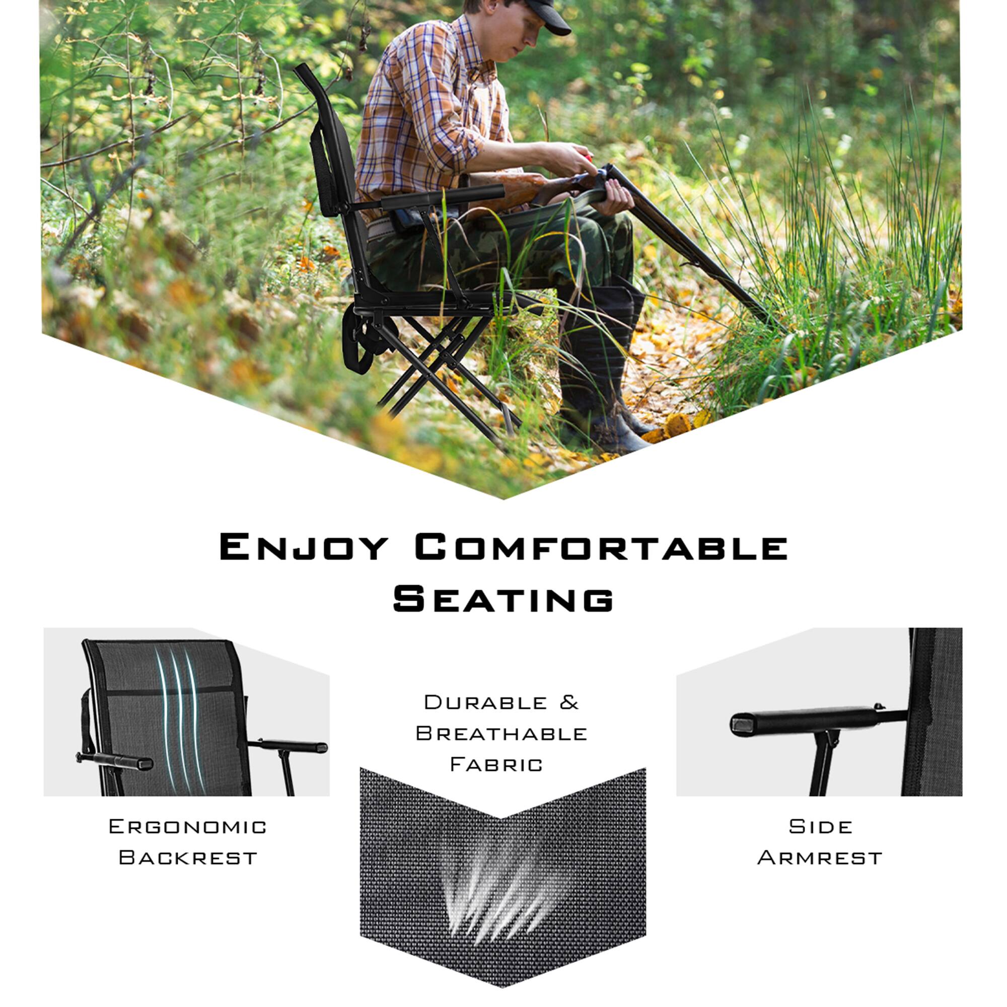 ENJOY COMFORTABLE SEATING

- DURABLE & BREATHABLE FABRIC
- ERGONOMIC BACKREST
- SIDE ARMREST