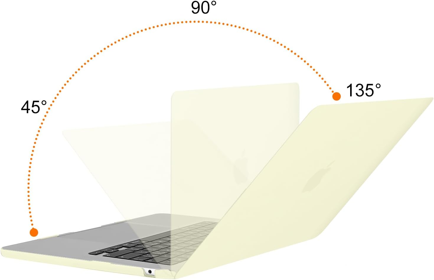 Back. mosiso - MacBook Air 15 inch Case for models A3448 A3241 A3114 A2941 (2023-2026) - Pastel Yellow.