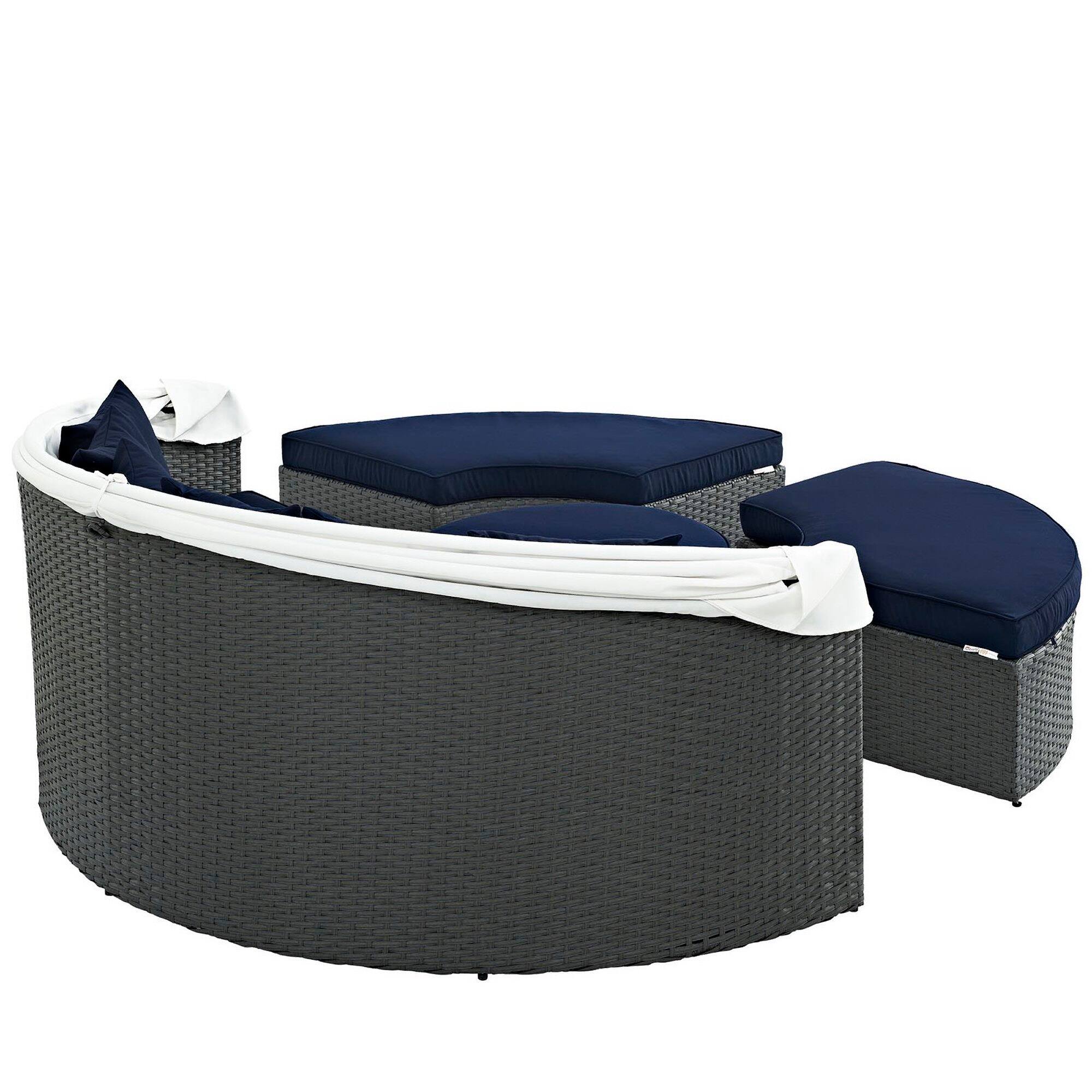 Left. Modway - Sojourn Outdoor Patio Sunbrella® Daybed by Modway - Canvas Navy.