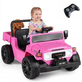 Gymax - Licensed Toyota Ride On Truck w/Parent Remote Control Spring Suspension Light - Pink