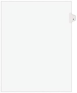 Avery - Legal Pre-Printed Paper Dividers, Side Tab #4, Style, Letter Size, 25/Pack - White