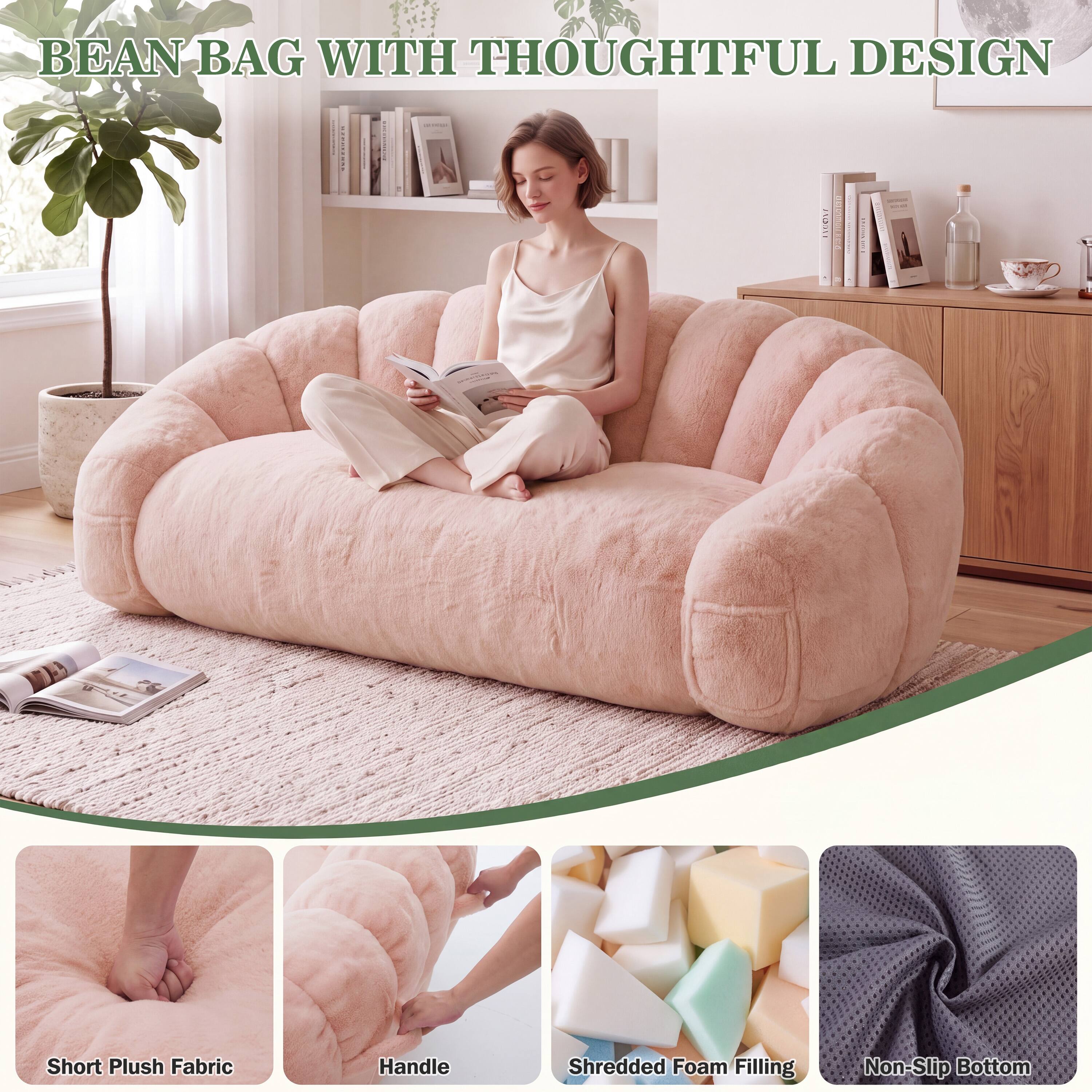BEAN BAG WITH THOUGHTFUL DESIGN

- Short Plush Fabric
- Handle
- Shredded Foam Filling
- Non-Slip Bottom