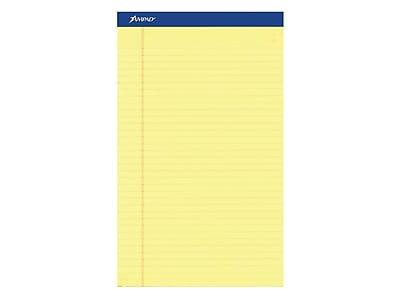 Front. Ampad - Notepads, 8.5" x 14", Wide Ruled, Canary, 50 Sheets/Pad, 12 Pads/Pack  - Yellow.