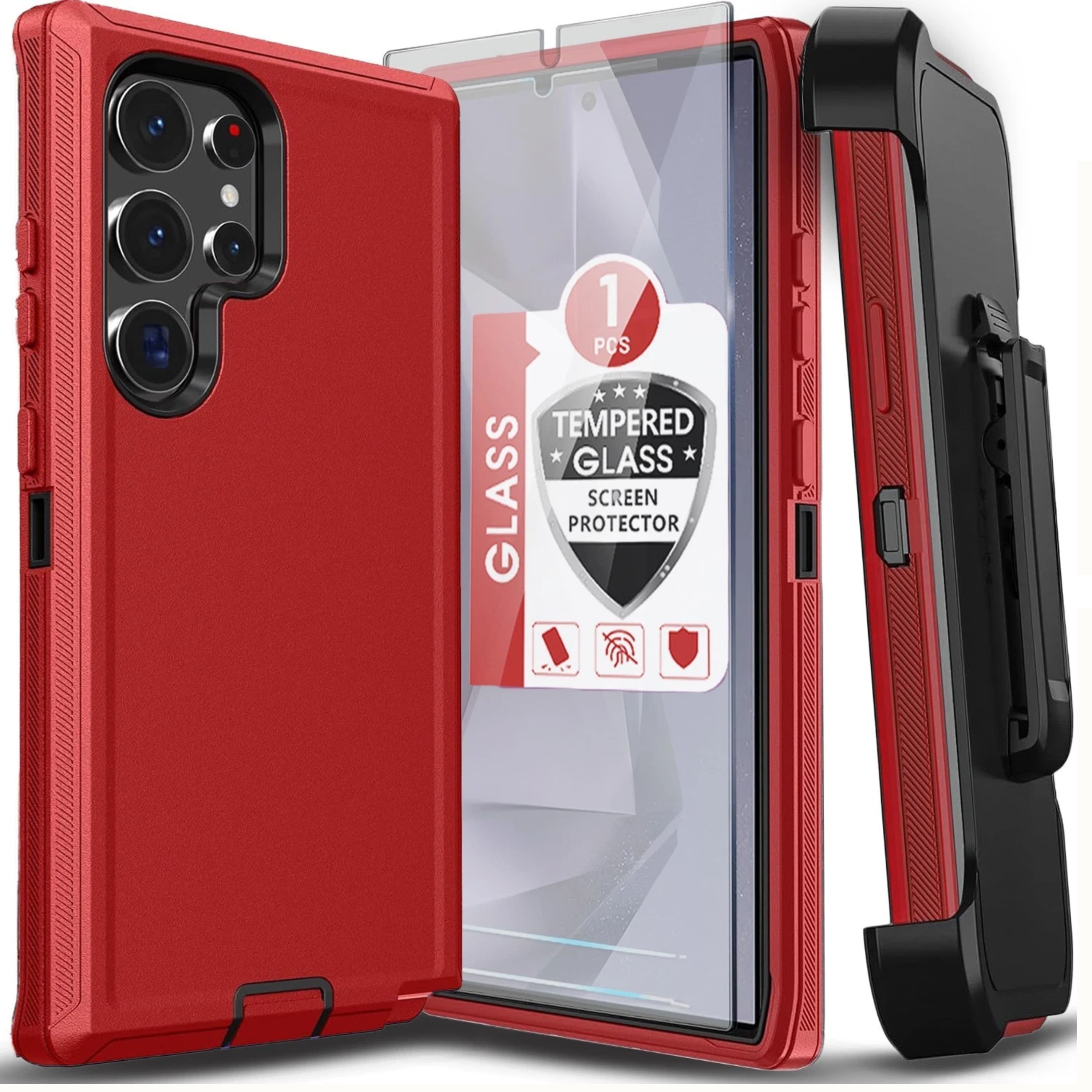Kitcheniva - Full Body Shockproof Protection Case Only For Samsung Galaxy S26 - Red