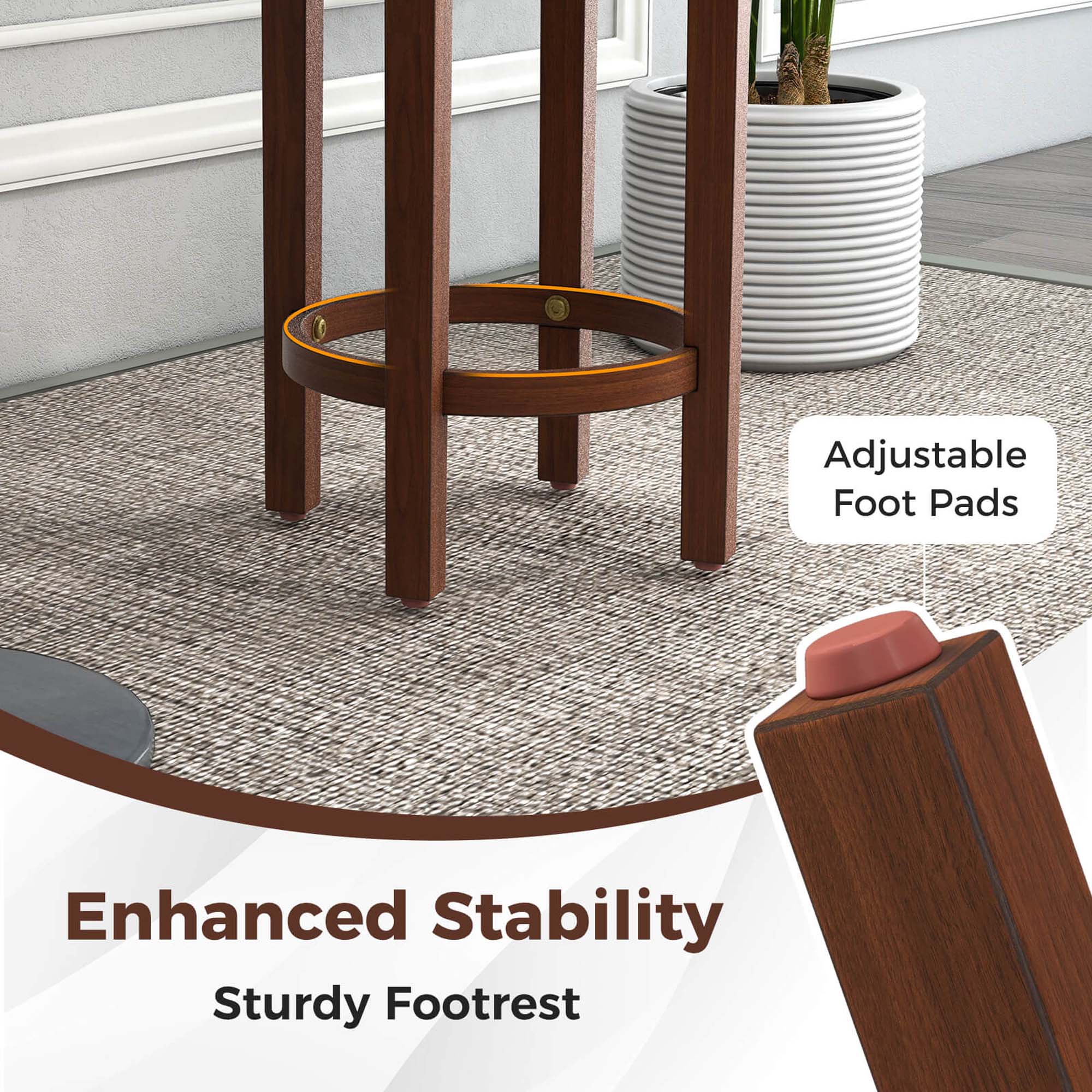 Adjustable Foot Pads Enhanced Stability Sturdy Footrest