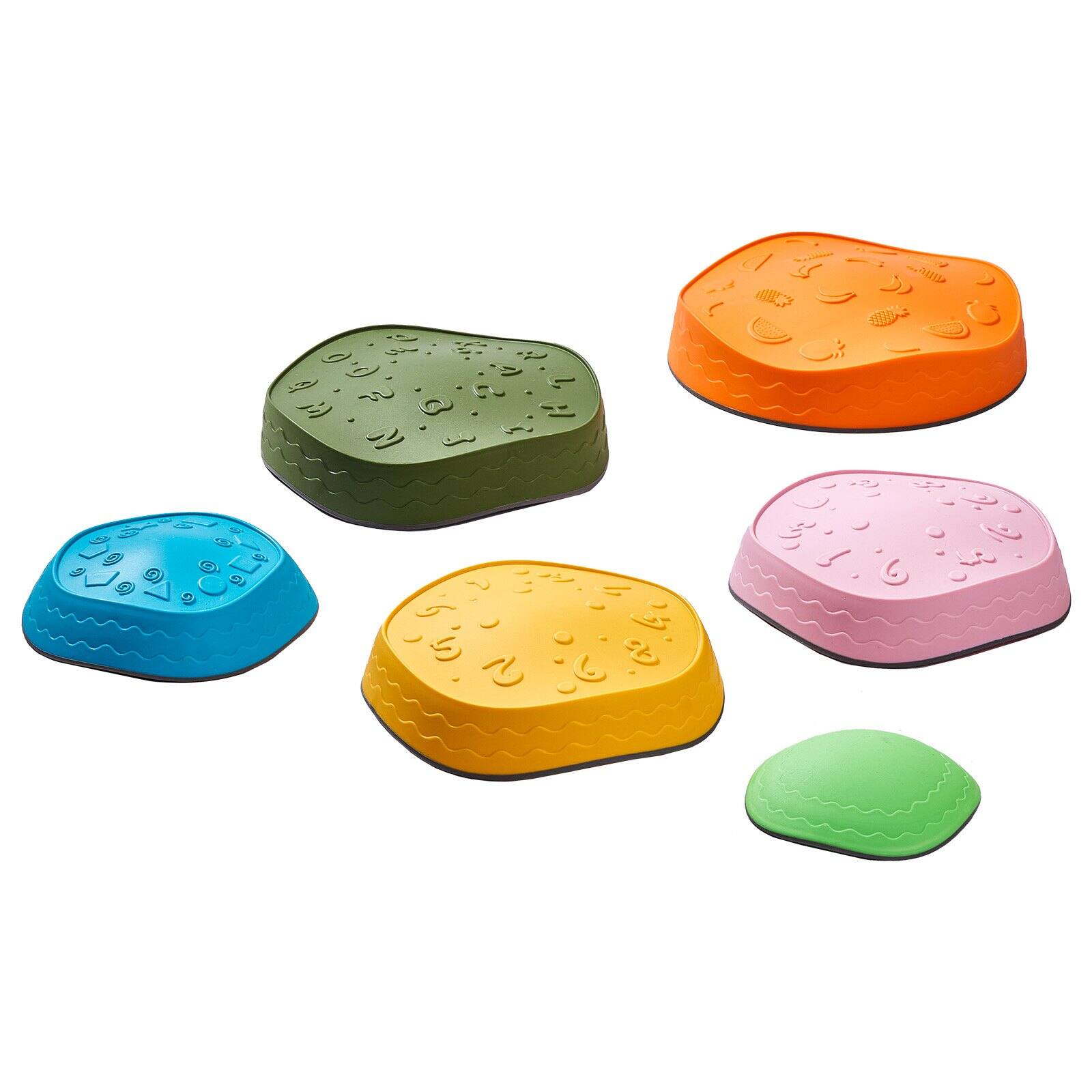 Alt View 9. Glintex - Kids Balance Stepping Stones 6PCS, Non-Slip Coordination Game Stones Up to 220lbs, Indoor Outdoor Play Set - Macaron Color.