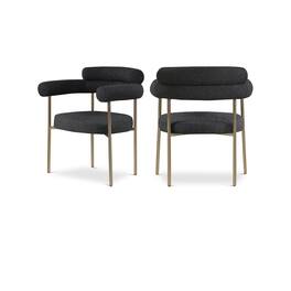 Meridian Furniture - Blake Boucle Fabric Dining Chair, Set of 2 - Black