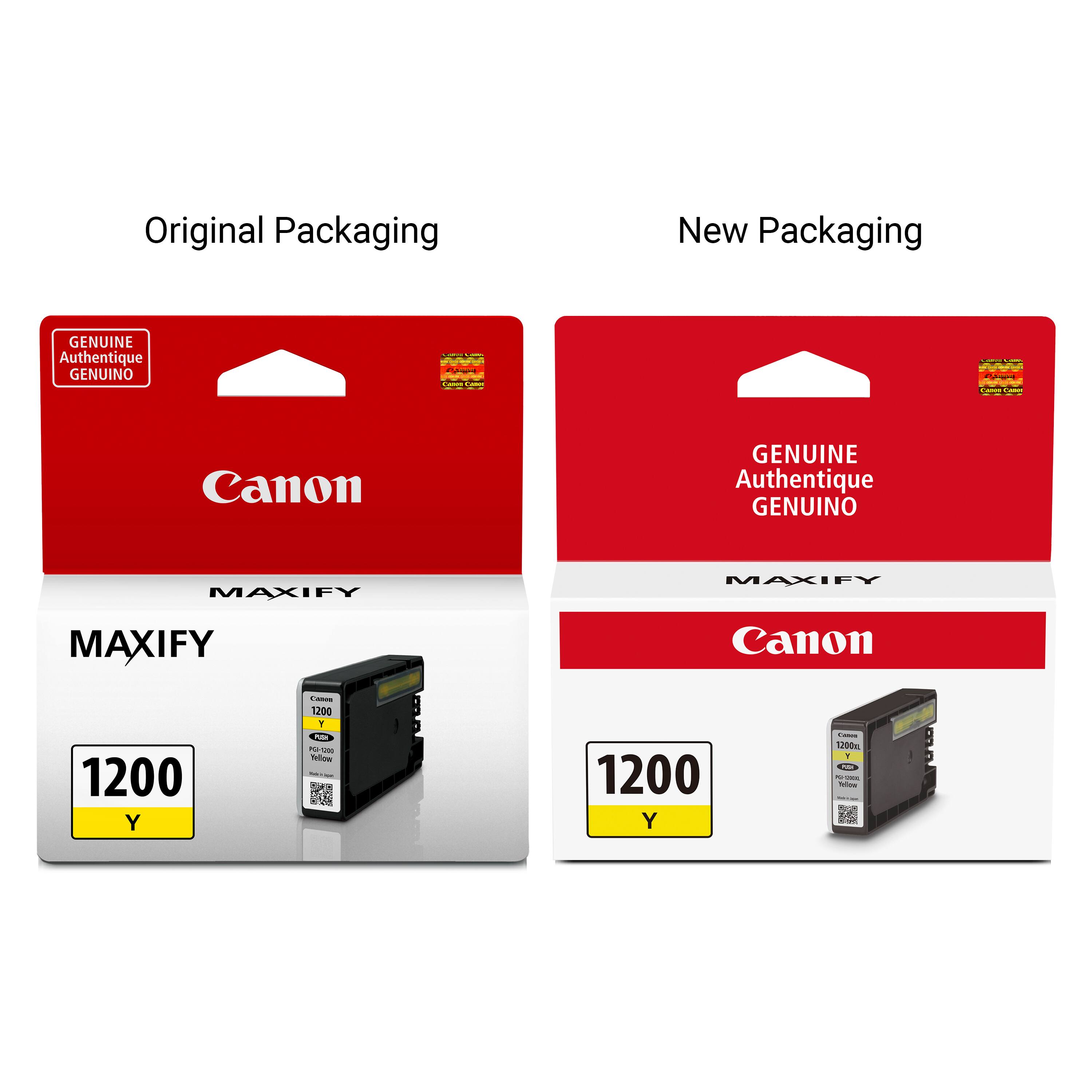 Original Packaging New Packaging GENUINE Authentique GENUINO Canon GENUINE Authentique GENUINO MAXIFY MAXIFY MAXIFY Canon - 1200 Y - - -