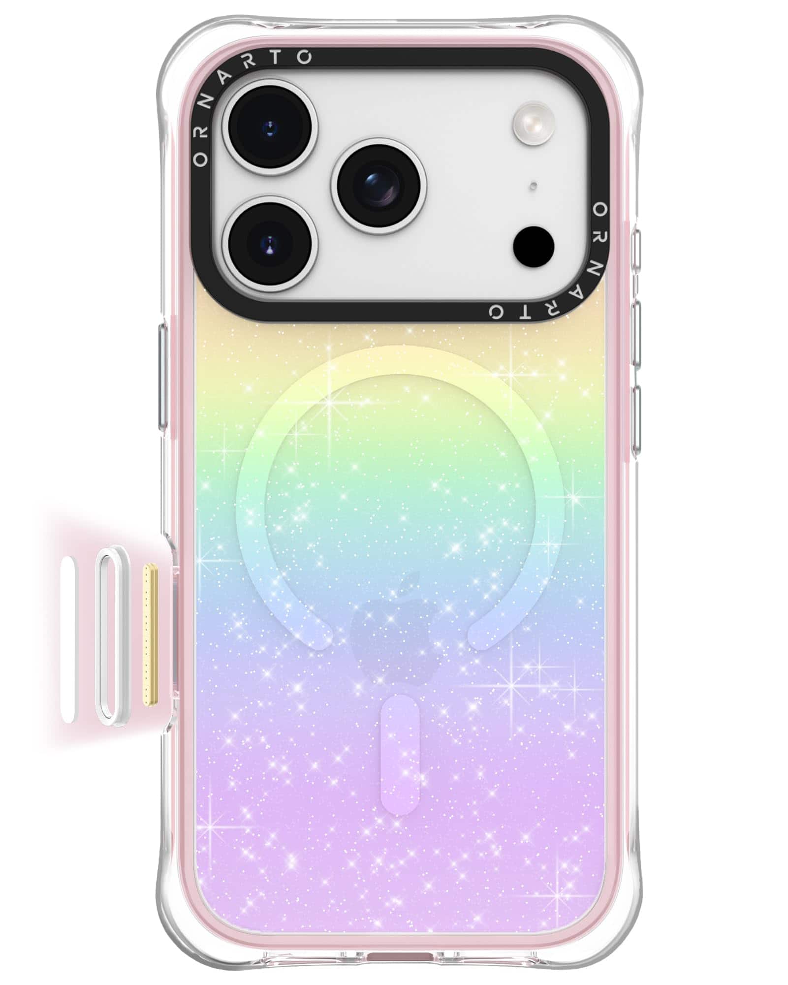 Ornarto - Air Case for iPhone 17 Pro Max Clear, Compatible with MagSafe, Built-in Air Phone Cover - Rose Aurora