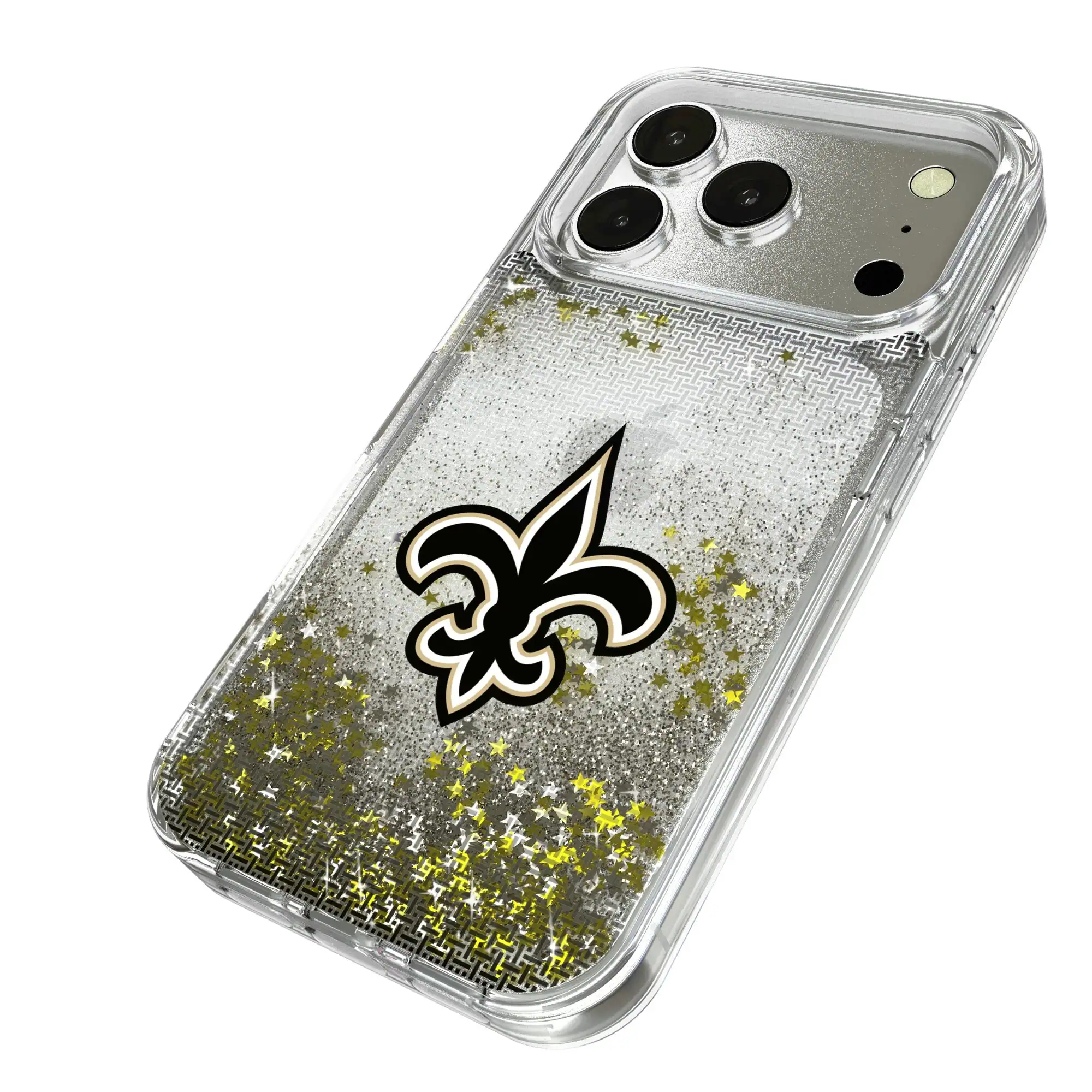 Alt View 1. Keyscaper - New Orleans Saints Linen Logo iPhone Glitter Case - 13 - Multicolor.