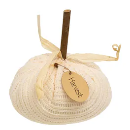 BreeBe - Stuffed Harvest Sweater Pumpkin - 5.5"H - Cream