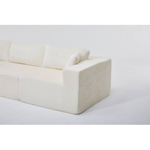 Alt View 1. Anysun - L-Shape Modular Cloud Sectional Sofa with Chaise - Deep-Seat, Upholstered Boneless Couch for Living Room - Beige.