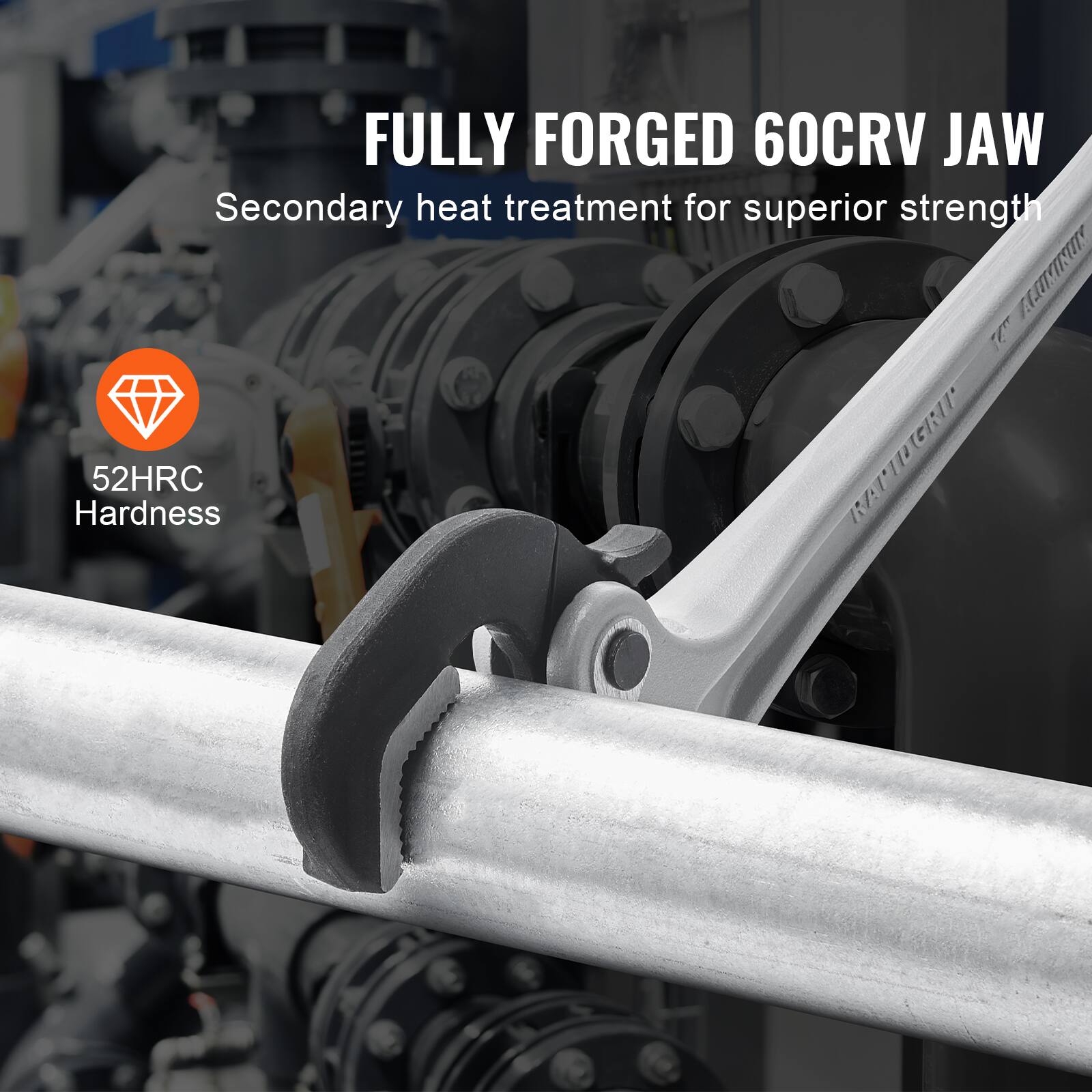 FULLY FORGED 60CRV JAW  
Secondary heat treatment for superior strength  
52HRC Hardness