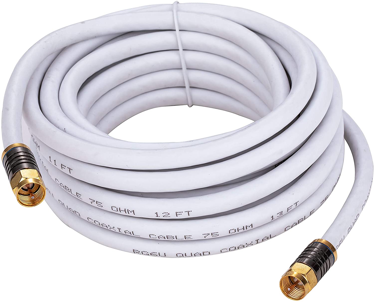 11 FT 11 FT CABLE 2C 75 OHM 1.2 FT 12 FT 12 FT COAXIAL CABLE 75 OHM RG6U QUAD COAXIAL CABLE
