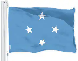 G128 - Micronesia Flag 3x5 ft — 150D Printed Polyester with Brass Grommets - Assorted Colors