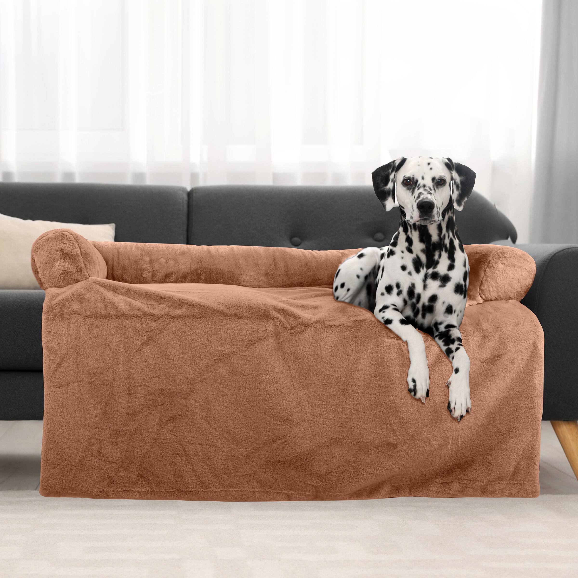 Alt View 1. PetMaker - 45in Plush Dog Bed for Couch - Beige.