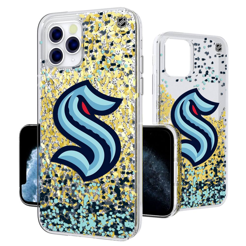 Alt View 1. Keyscaper - Seattle Kraken iPhone Confetti Glitter Case - 13 Pro Max - Multicolor.