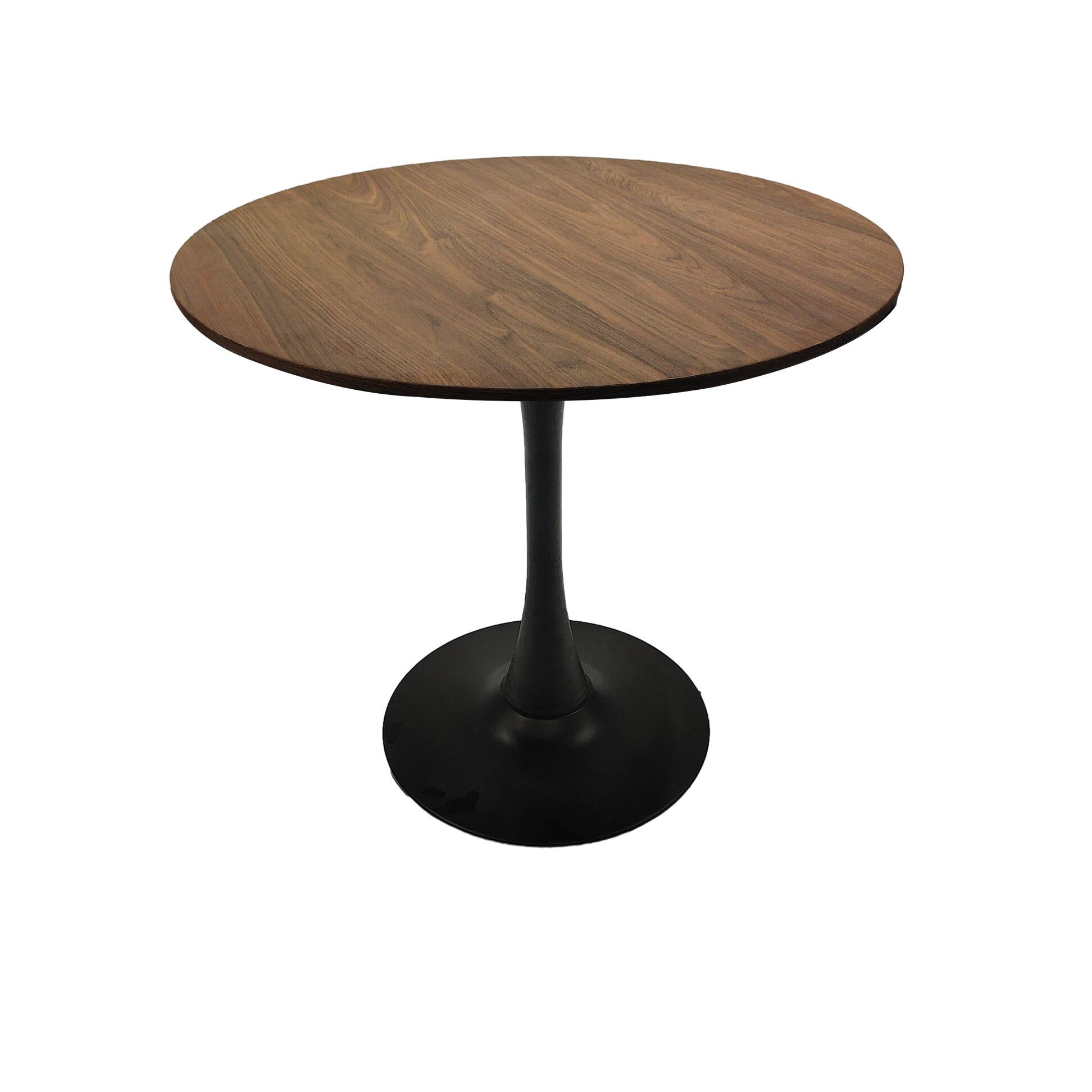 Alt View 5. Tiramisubest - 31.5" Walnut color Round Dining Table for 2-4 with MDF Table Top & Pedestal Base,Mid-Centurya Leisure Coffee Table - Walnut+black.