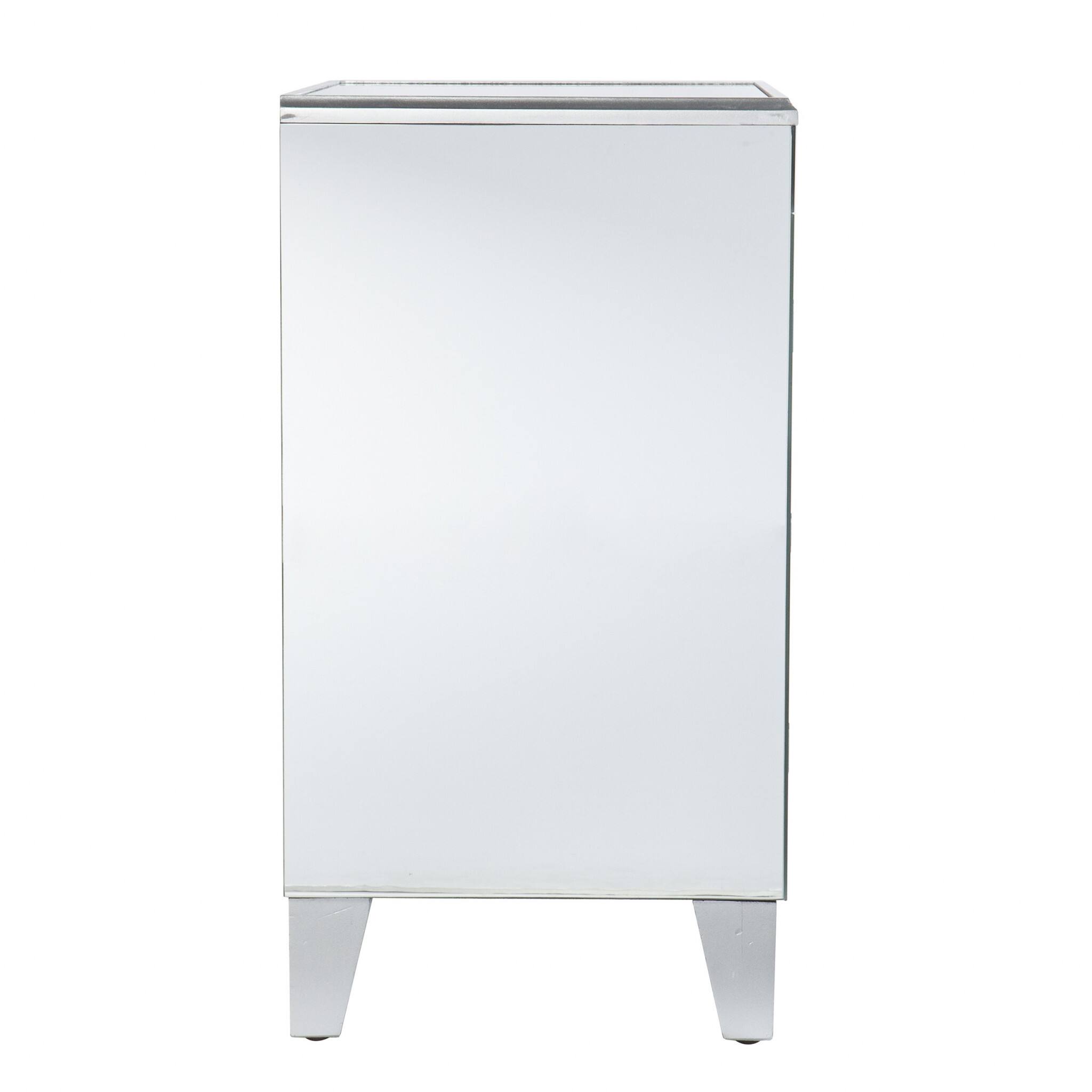 Back. Hivvago - Hivvago 26 Inch End Table With Three Drawers - Silver.