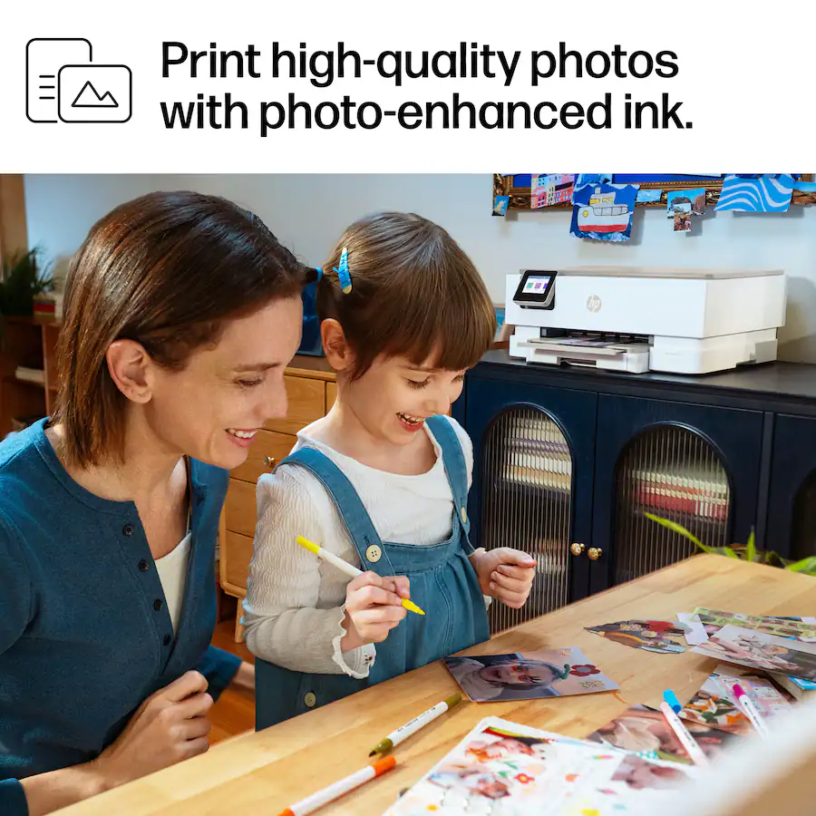 7275in HP Envy Photo 7275 Wireless AI Enabled All in One Inkjet Printer w/ 3 ...
