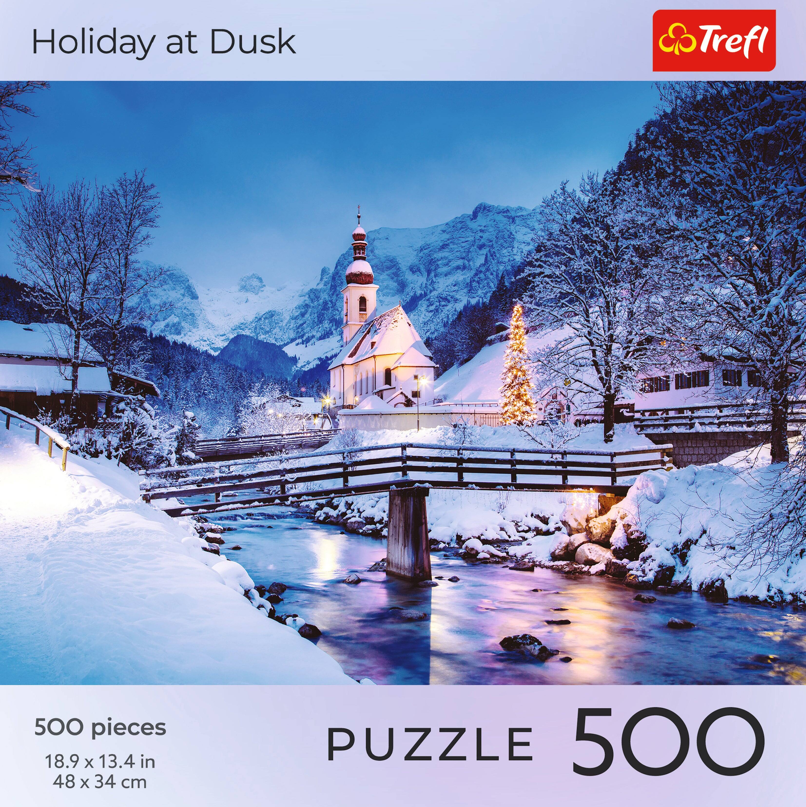 Holiday at Dusk

500 pieces  
18.9 x 13.4 in  
48 x 34 cm

PUZZLE 500

Trefl